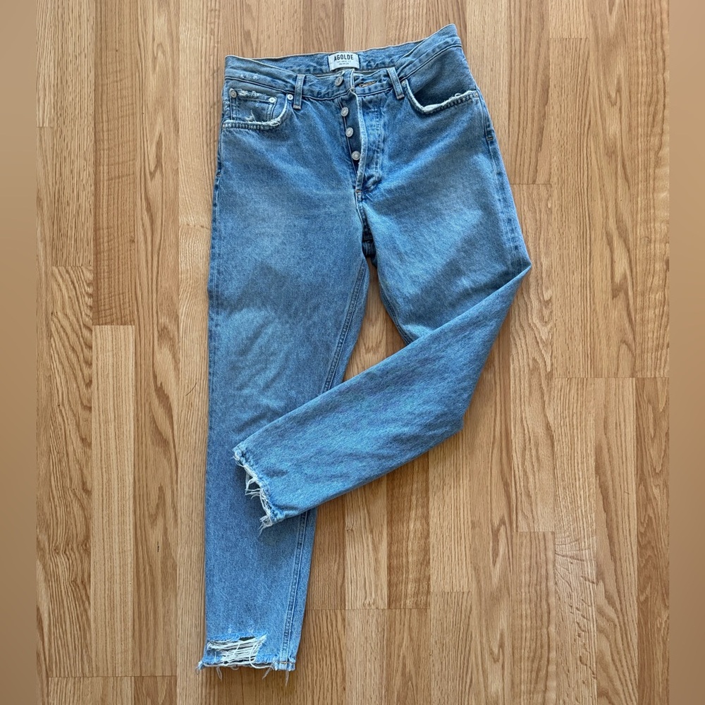 Agolde Light Blue Denim Jeans - Picture 2 of 4
